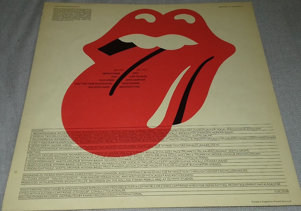 תמונה ממוזערת: The Rolling Stones - Sticky Fingers (LP, Album, Squ) (Rolling Stones Records)