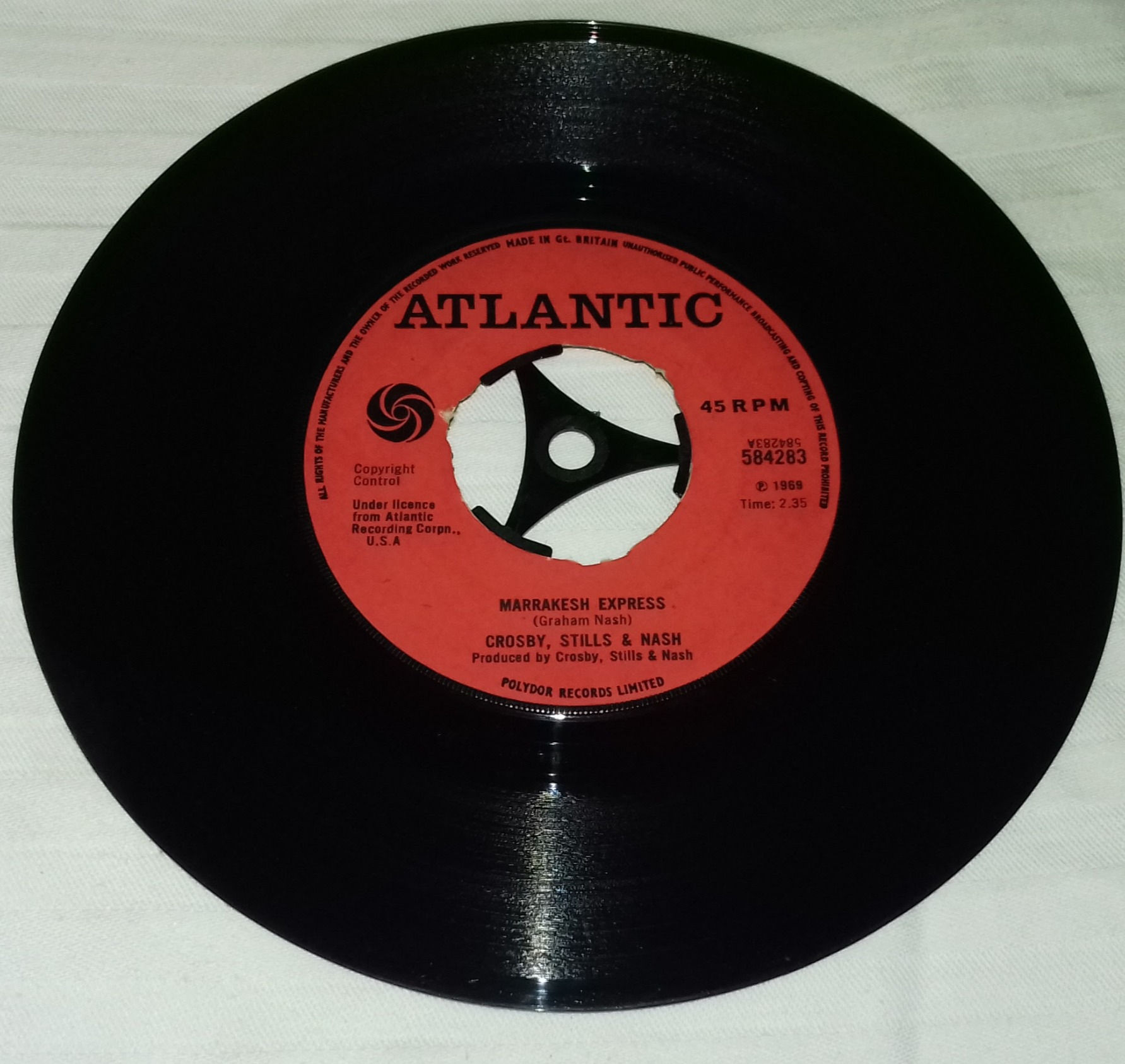 Crosby, Stills & Nash - Marrakesh Express (7", Single, 3 P) (Atlantic)