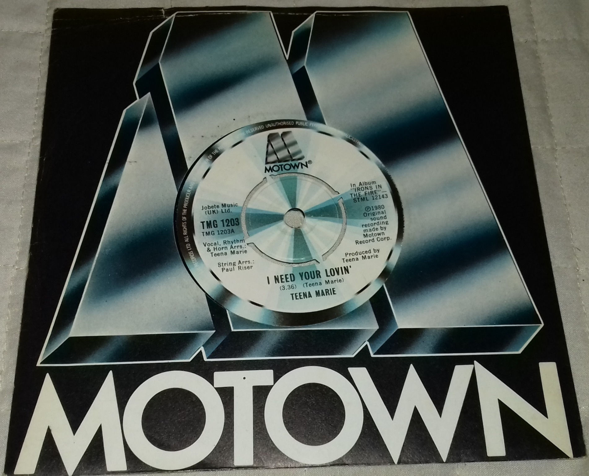 Teena Marie - I Need Your Lovin' (7", Single) (Motown)
