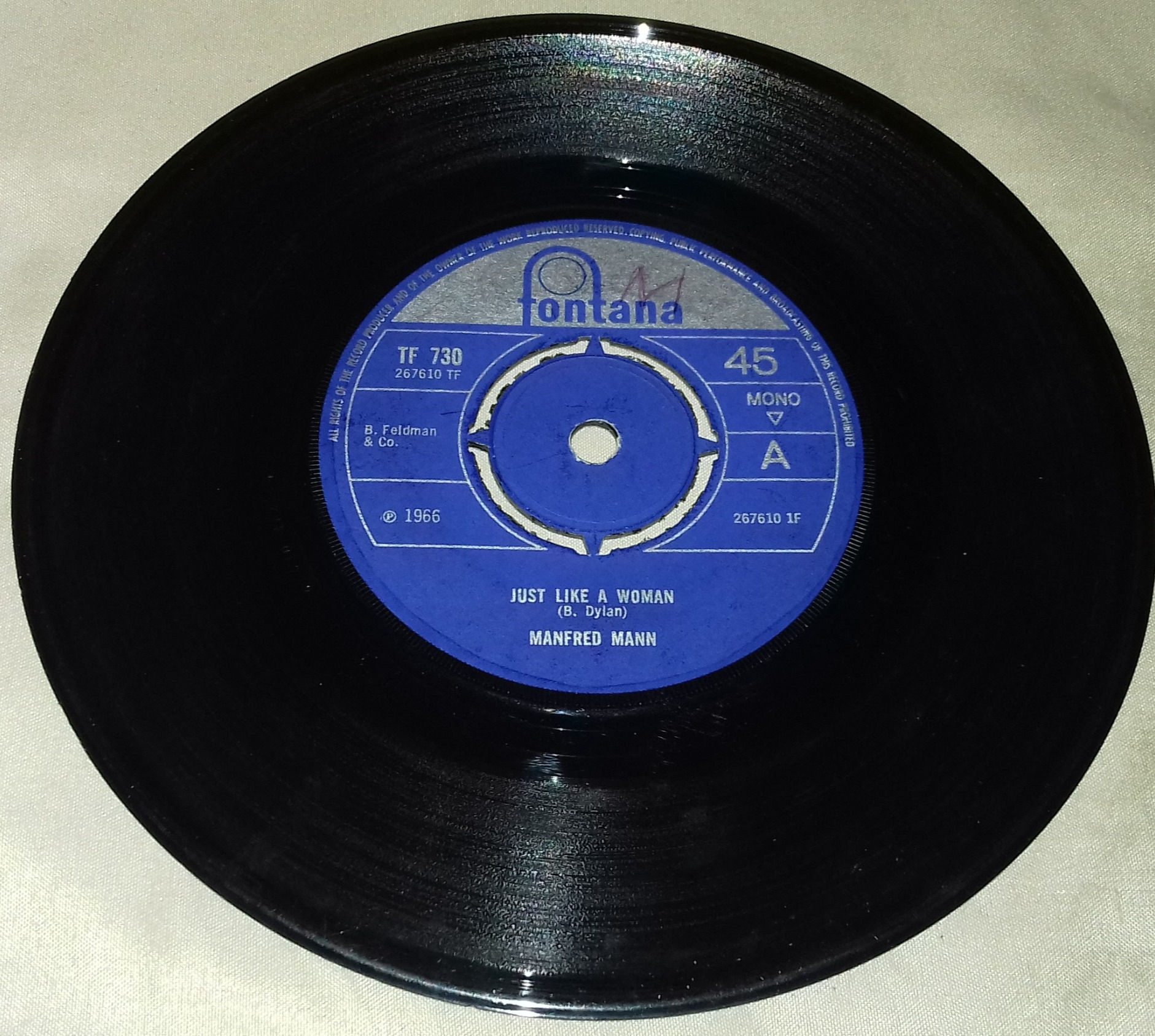 Manfred Mann - Just Like A Woman (7", Single, Mono, 4 P) (Fontana)