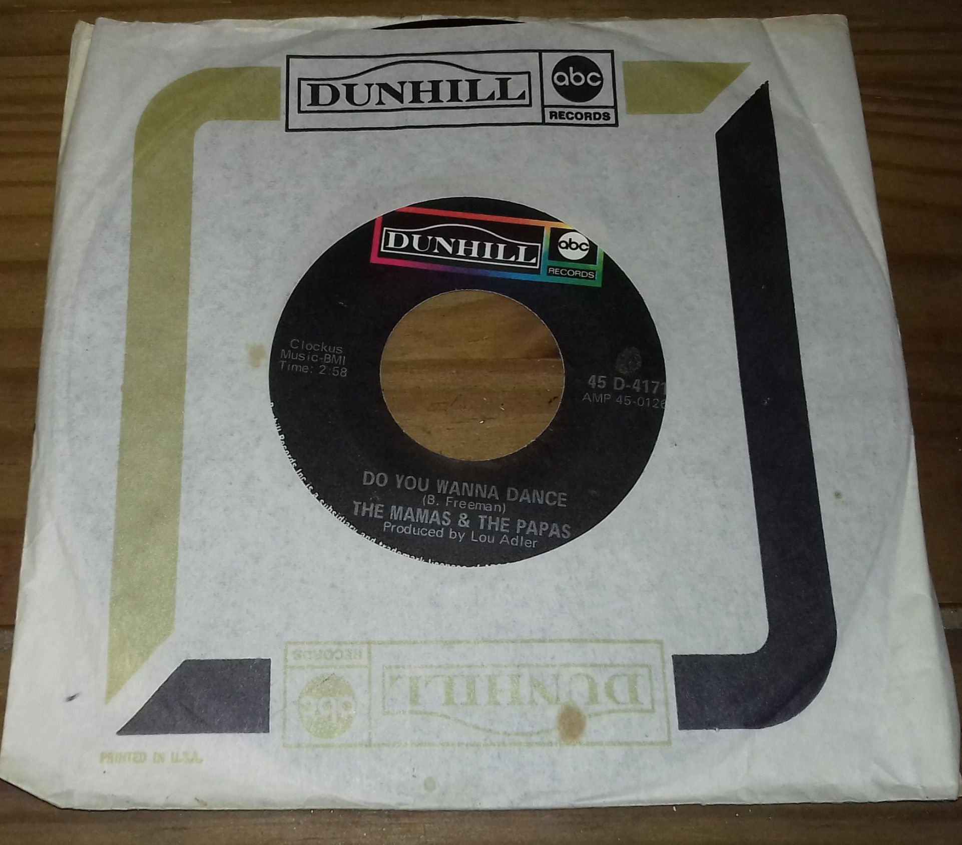 The Mamas & The Papas - Do You Wanna Dance / My Girl (7") (ABC/Dunhill Records)