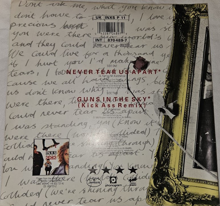 サムネイル： INXS - Never Tear Us Apart (7", Ltd, Pos) (Mercury)
