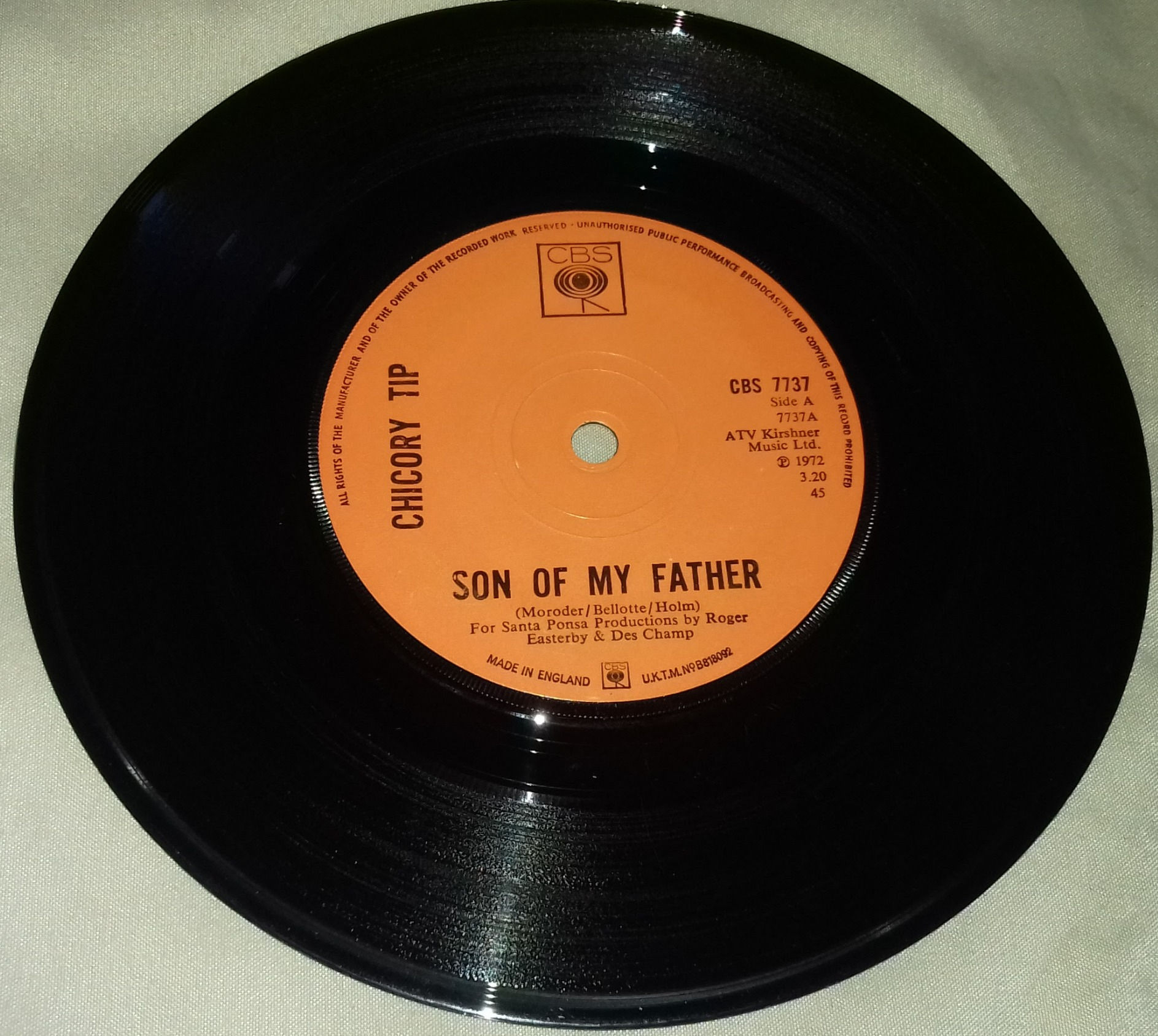 Chicory Tip - Son Of My Father (7", Single, Sol) (CBS)
