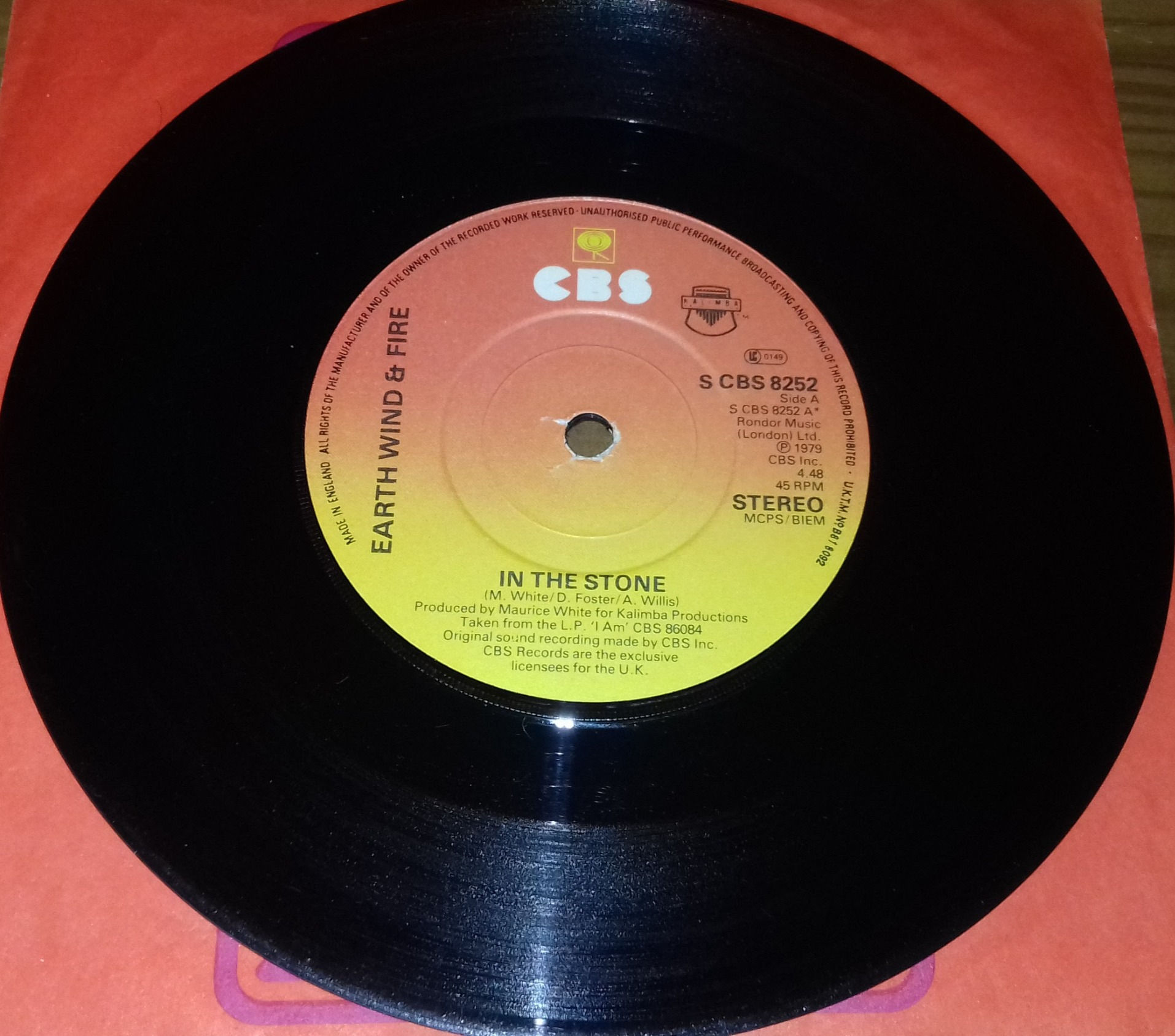 Earth Wind & Fire* - In The Stone (7", Single) (CBS)
