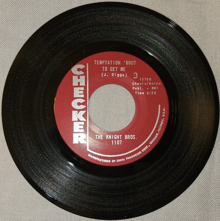The Knight Bros.* - Temptation 'Bout To Get Me (7", Single, Mar) (Checker)