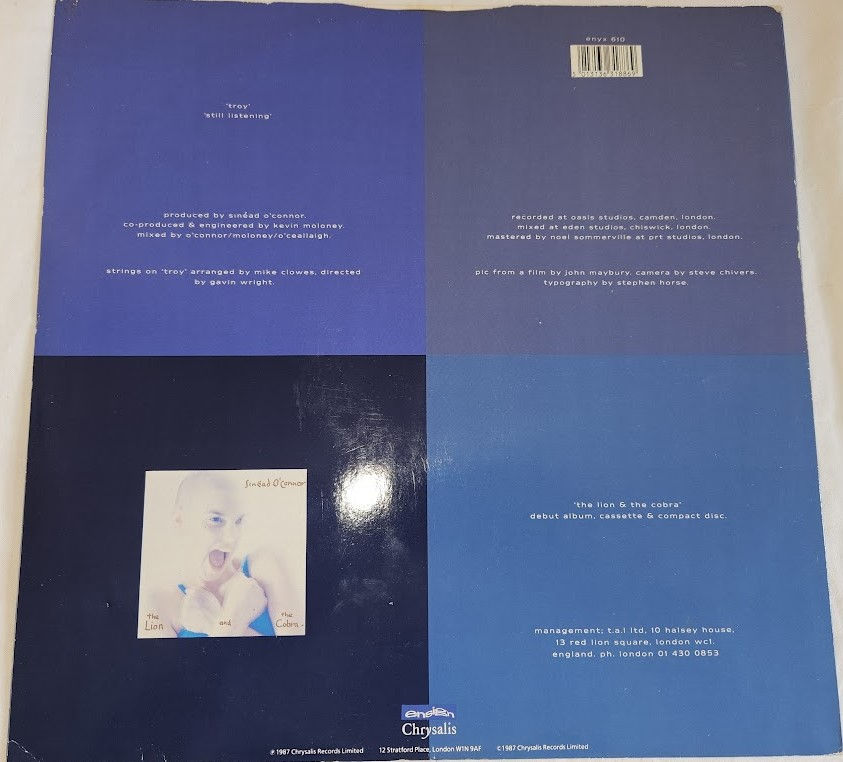 ภาพขนาดย่อ: Sinéad O'Connor - Troy (12", Single) (Ensign, Chrysalis)