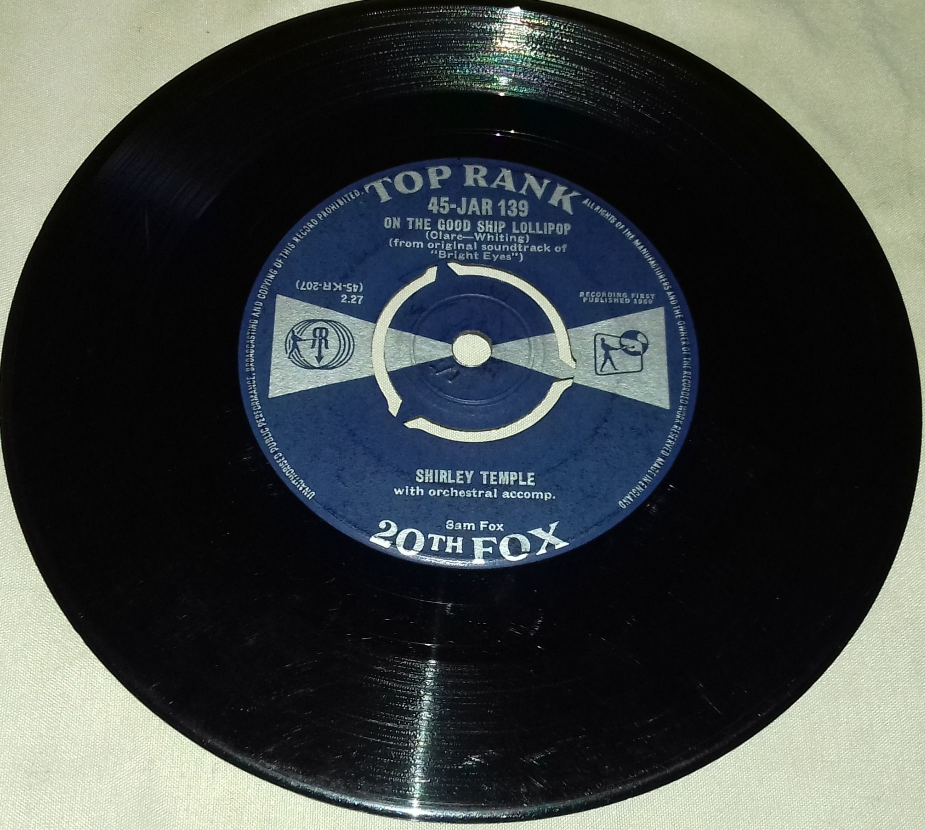 Shirley Temple - On The Good Ship Lollipop (7") (Top Rank (2))