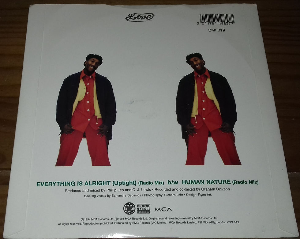 Miniatyrbild: CJ Lewis - Everything Is Alright (Uptight) (7", Single) (MCA Records)