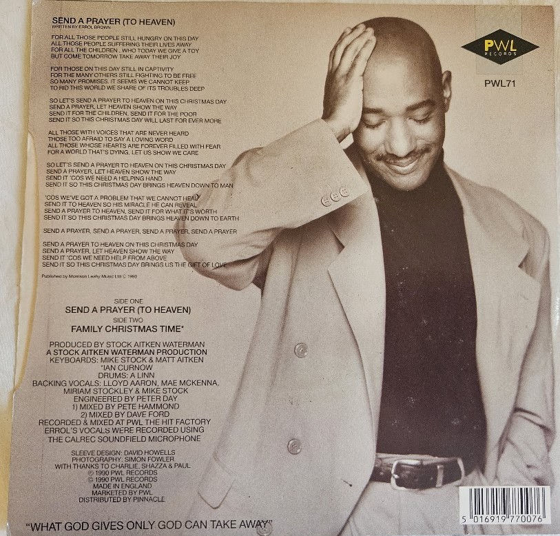 Thumbnail: Errol Brown - Send A Prayer (To Heaven) (7", Single) (PWL Records)