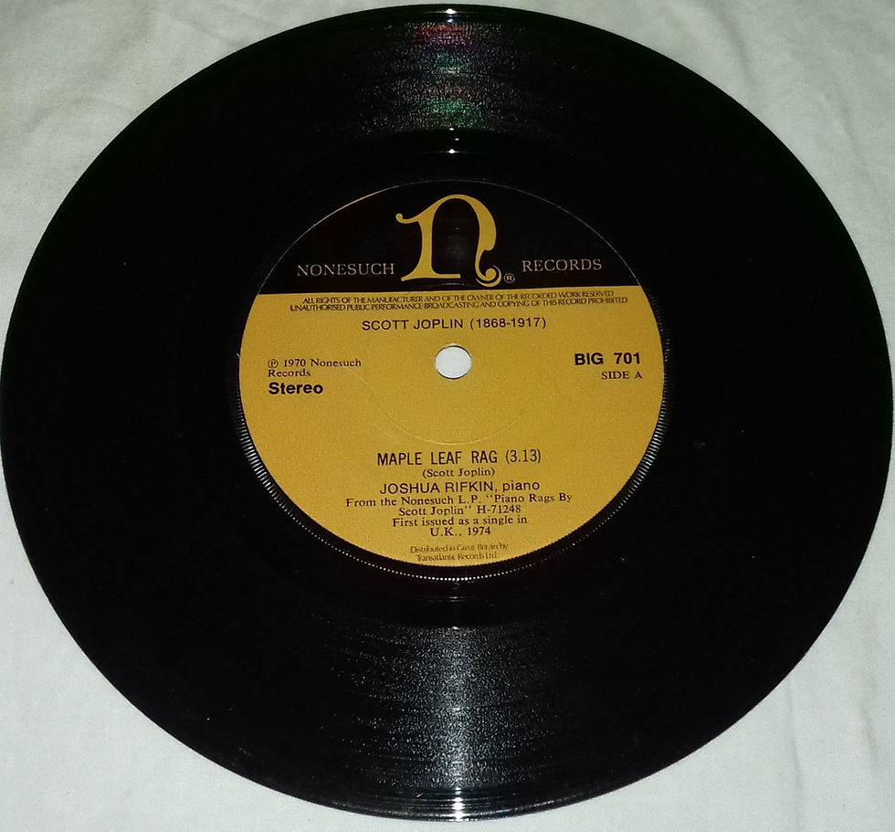 Joshua Rifkin - Maple Leaf Rag (7", Single) (Nonesuch)