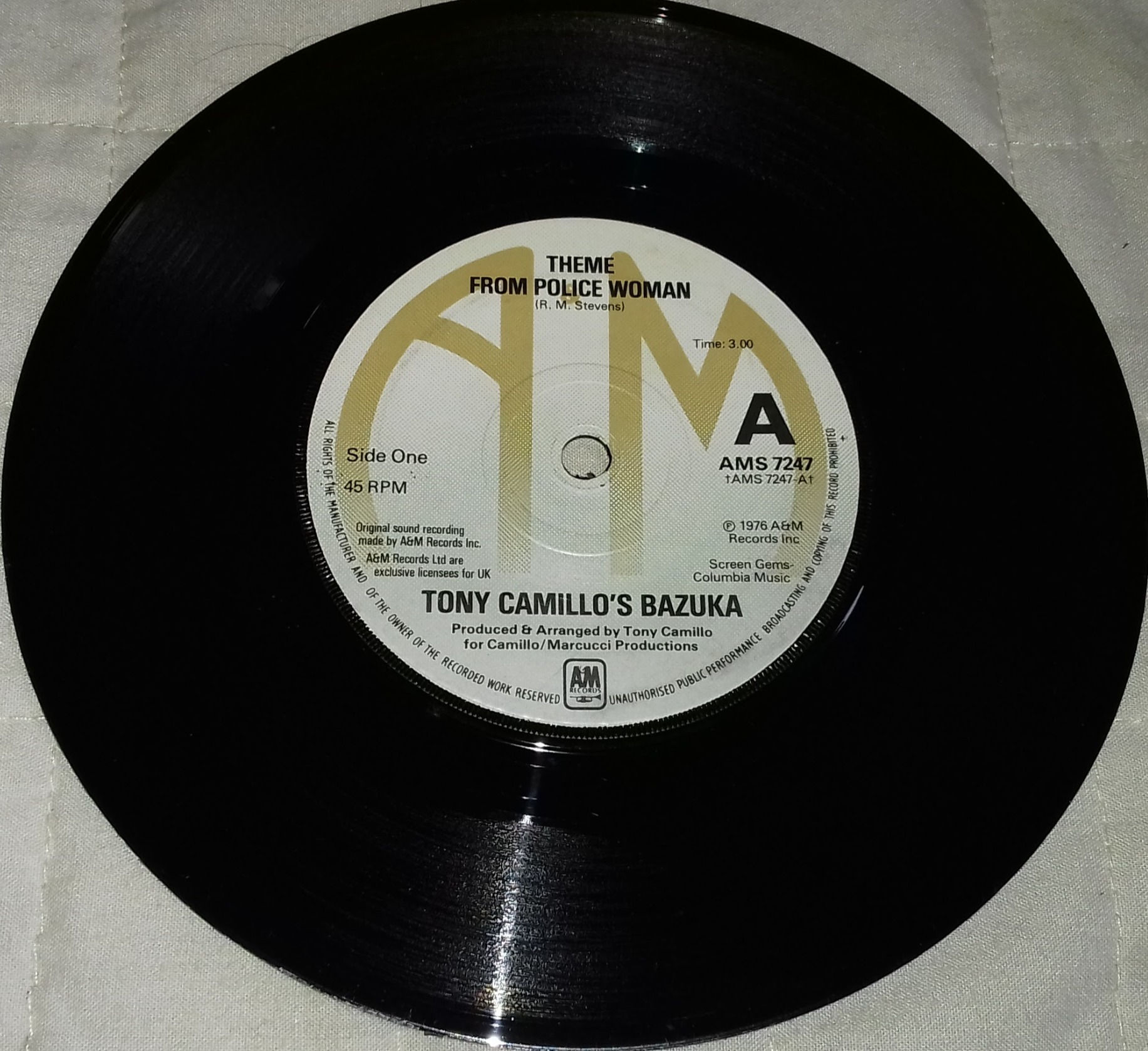 Tony Camillo's Bazuka - Theme From Police Woman / Walkin' Tall (7", Single) (A&