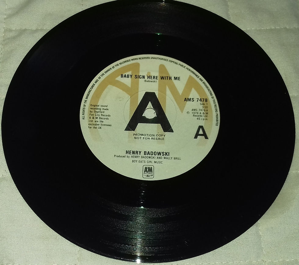 Henry Badowski - Baby Sign Here With Me / Making Love With My Wife (7", Promo) (