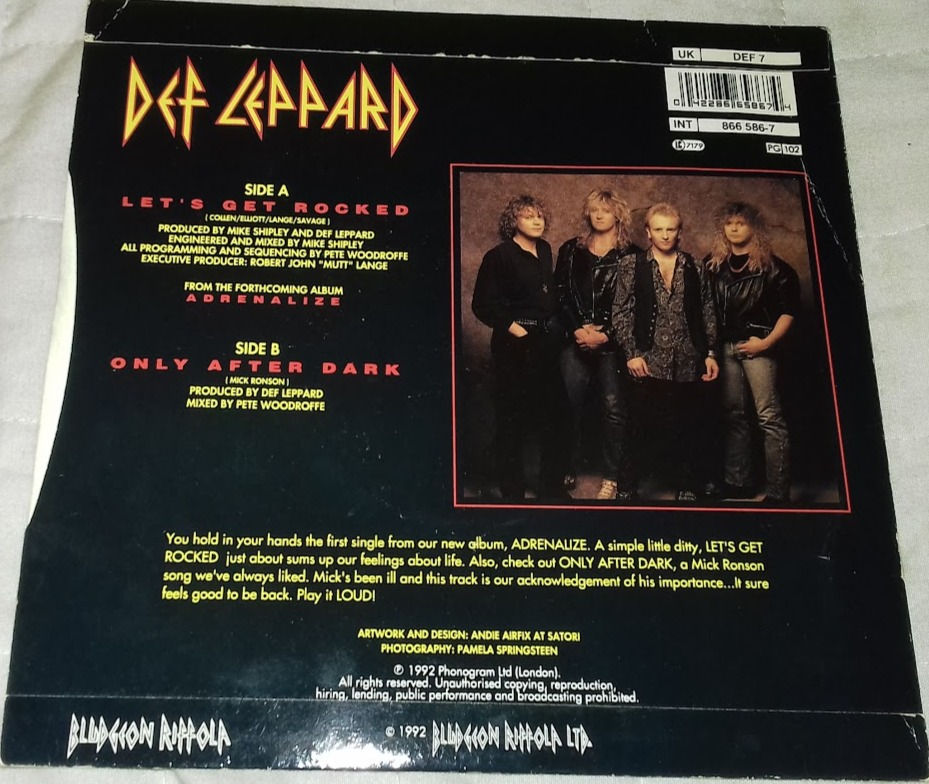 תמונה ממוזערת: Def Leppard - Let's Get Rocked (7", Sil) (Bludgeon Riffola, Bludgeon Riffola)