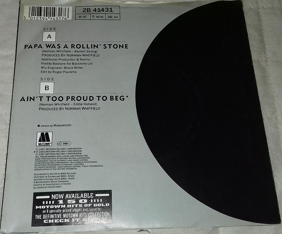 Miniatyrbild: The Temptations - Papa Was A Rollin' Stone (Remix 1987) (7", Single) (Motown)