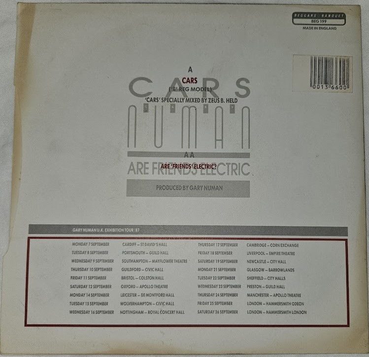 Miniaturbild: Gary Numan - Cars (7", Single) (Beggars Banquet)