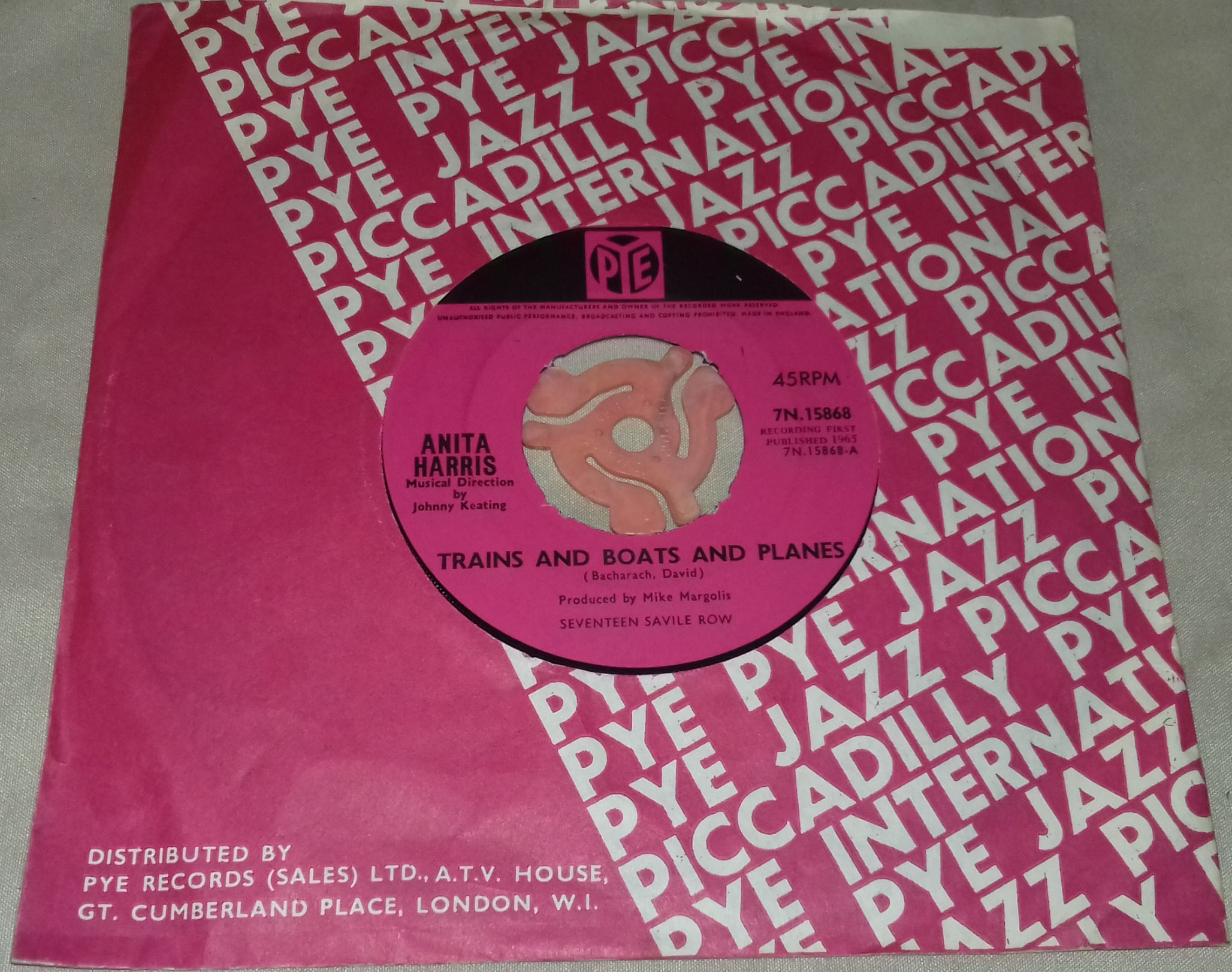 Anita Harris - Trains And Boats And Planes (7", Single) (Pye Records)