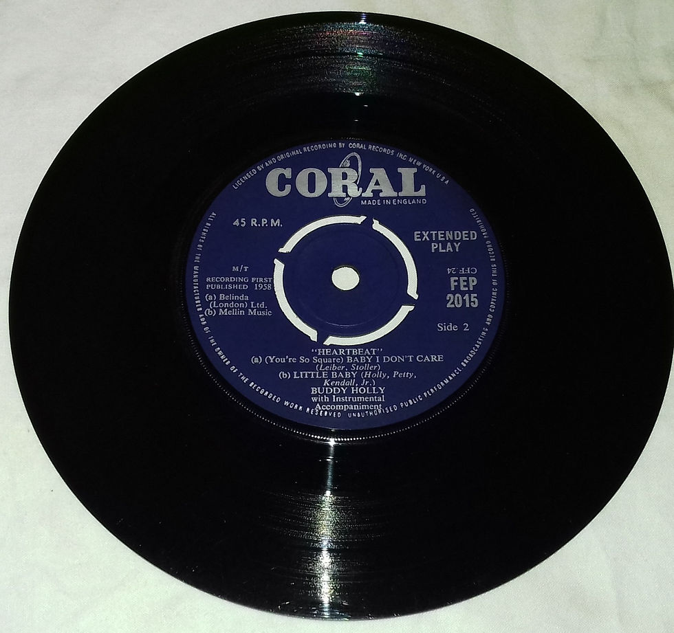 Pikkukuva: Buddy Holly - Heartbeat (7", EP, RP, Rou) (Coral)