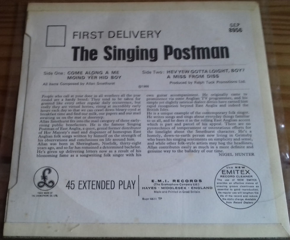 תמונה ממוזערת: The Singing Postman - First Delivery (7", EP, Mono) (Parlophone)