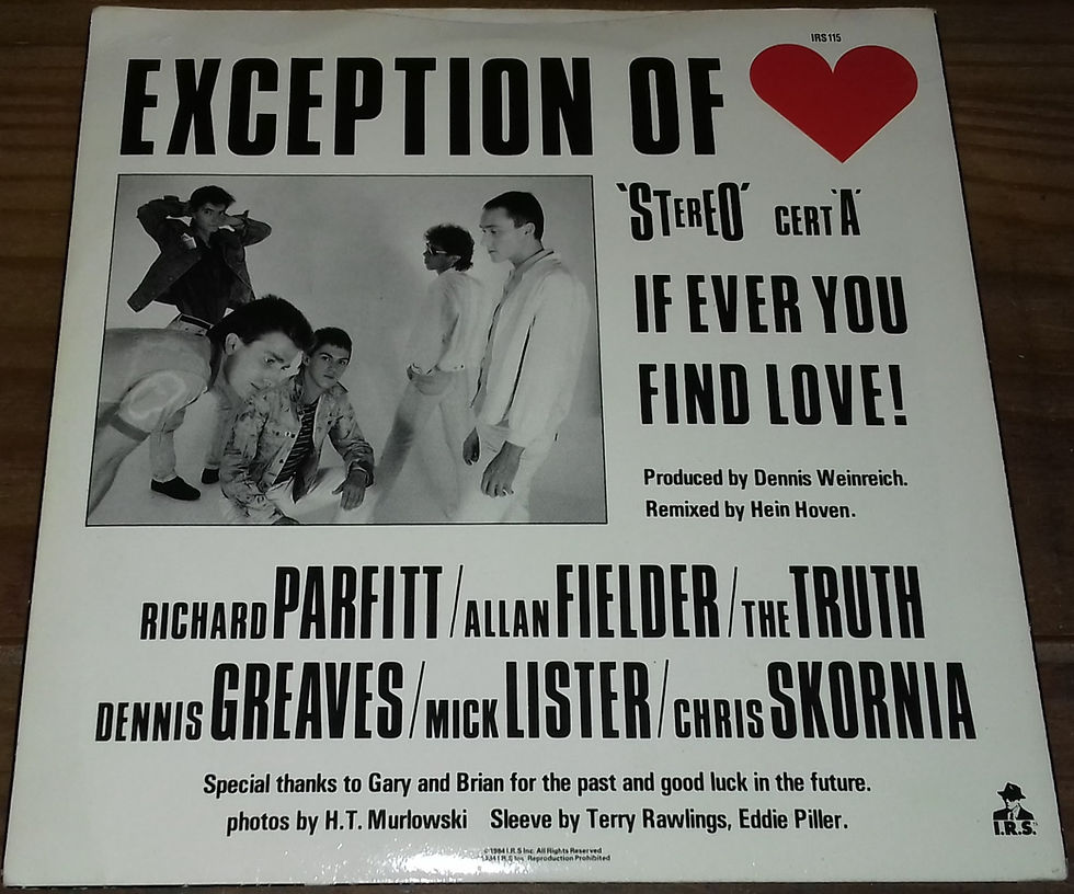 Miniatura: The Truth  - Exception Of Love (7", Single) (I.R.S. Records)