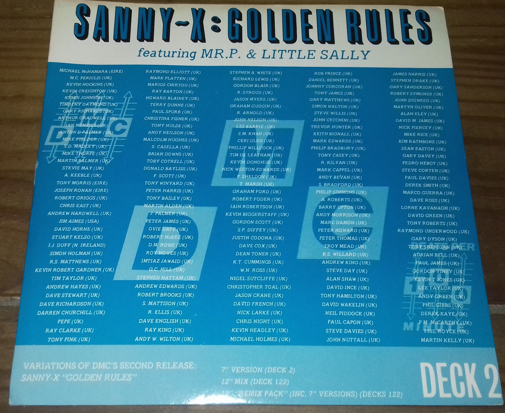 Sanny X Featuring Mr. P (3) & Little Sally - Golden Rules (7") (DMC)