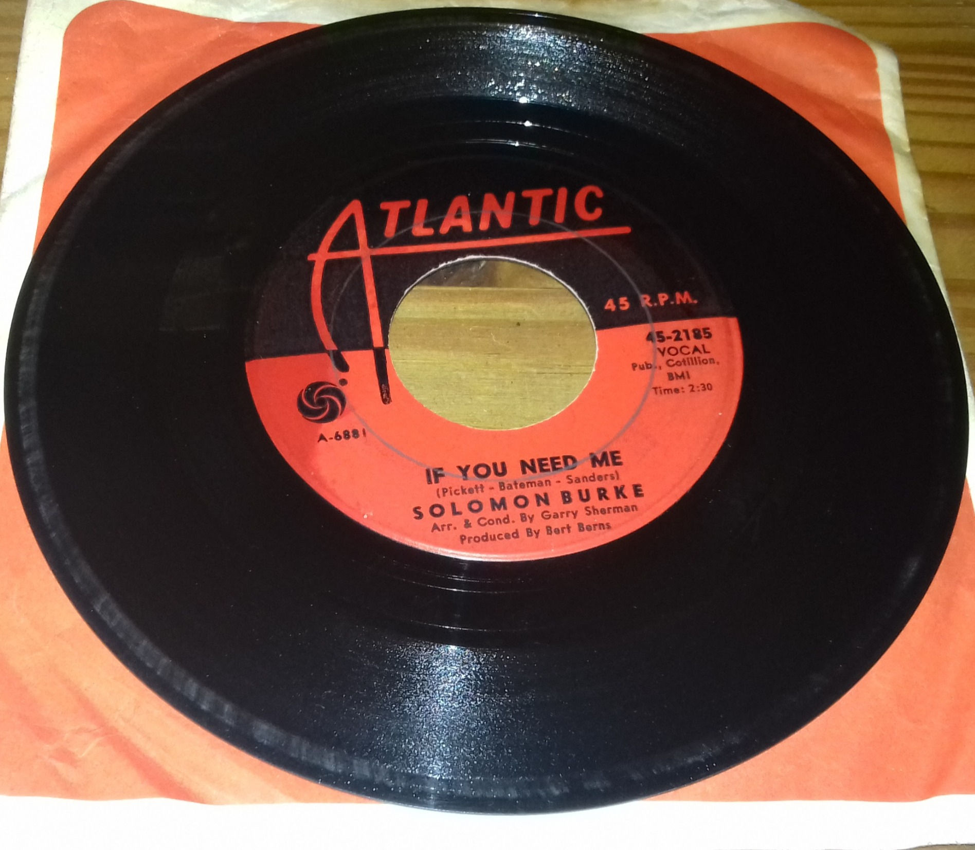 Solomon Burke - If You Need Me (7") (Atlantic)