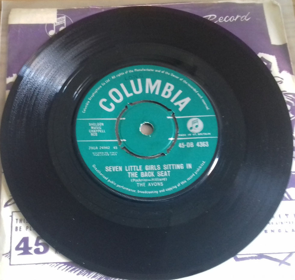 The Avons - Seven Little Girls Sitting In The Back Seat (7", Single) (Columbia)