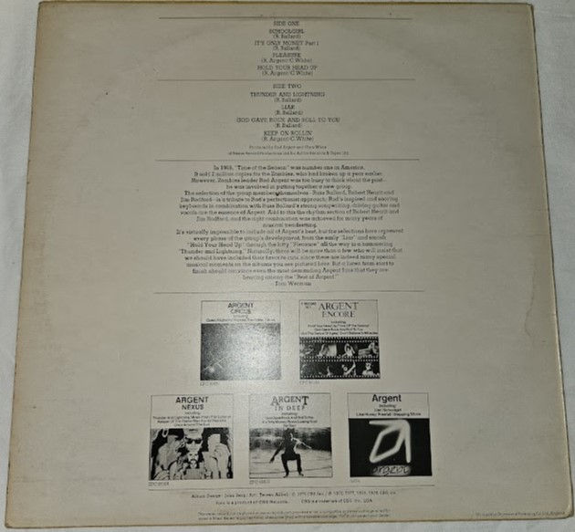 サムネイル： Argent - The Best Of Argent - An Anthology (LP, Comp) (Epic, Epic)