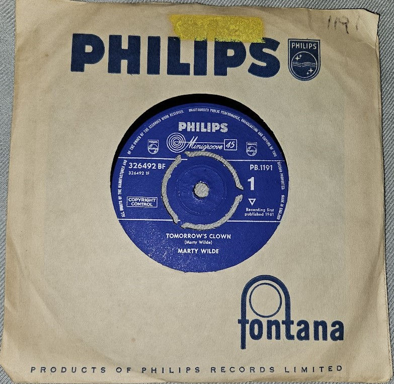 Marty Wilde - Tomorrow's Clown (7", Single) (Philips, Philips)