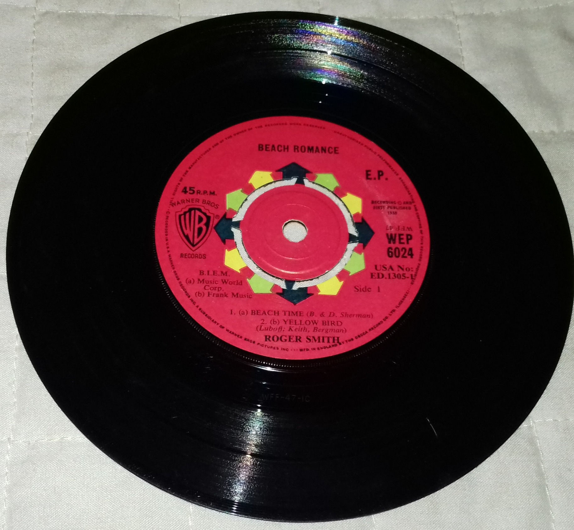 Roger Smith - Beach Romance (7", EP, Mono) (Warner Bros. Records)