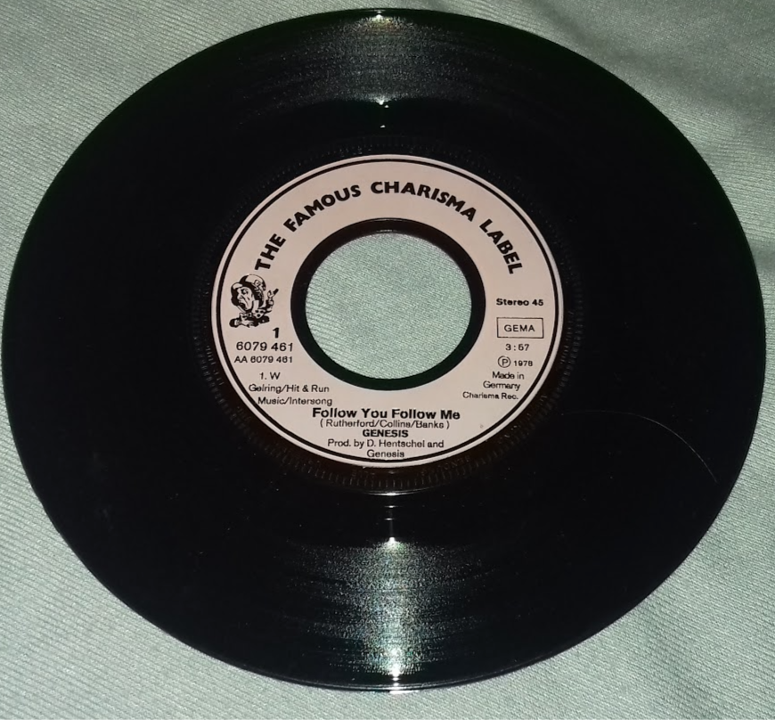 Thumbnail: Genesis - Follow You Follow Me (7", Single, RP, Sec) (Charisma)