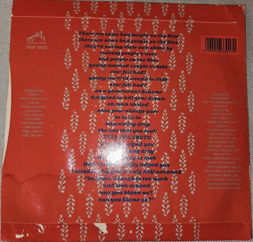 Pikkukuva: Morrissey - Interesting Drug (7", Single) (His Master's Voice)