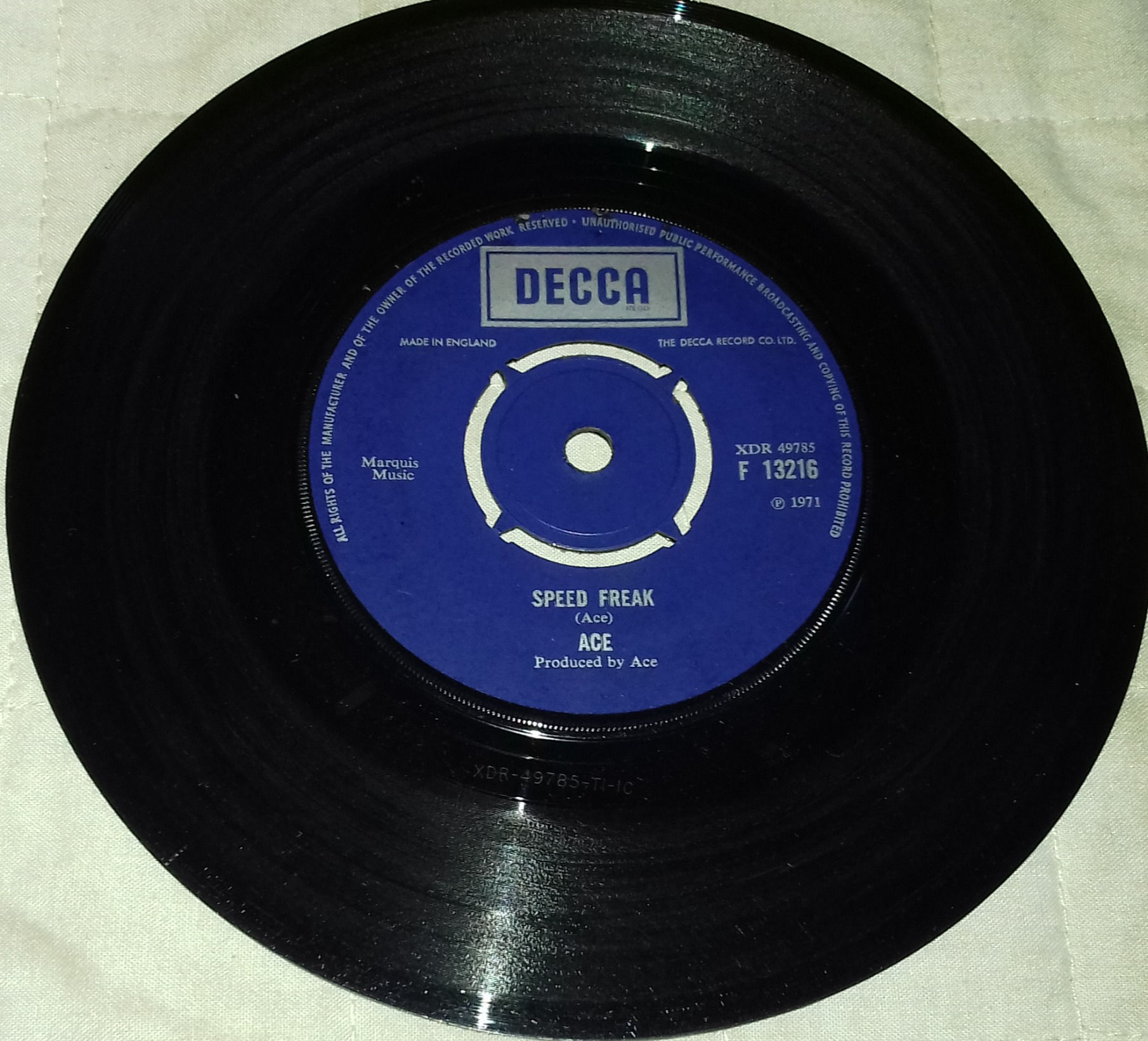 Ace - Speed Freak (7") (Decca)