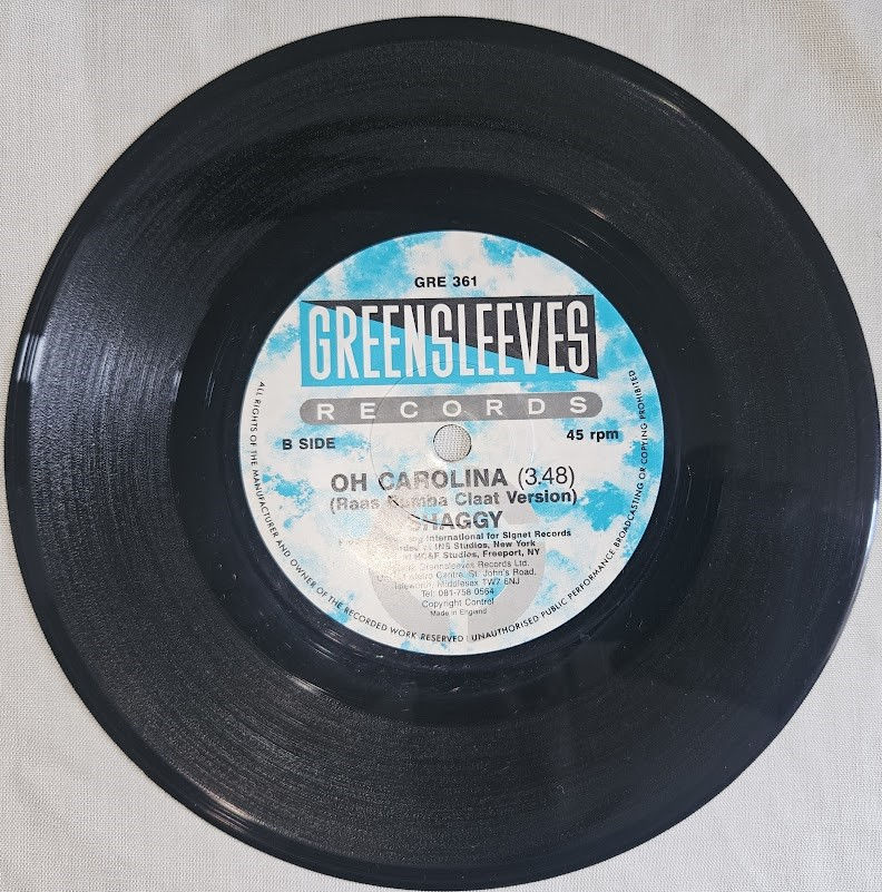 Miniature : Shaggy - Oh Carolina (7", Single, Pic) (Greensleeves Records, Greensleeves Recor