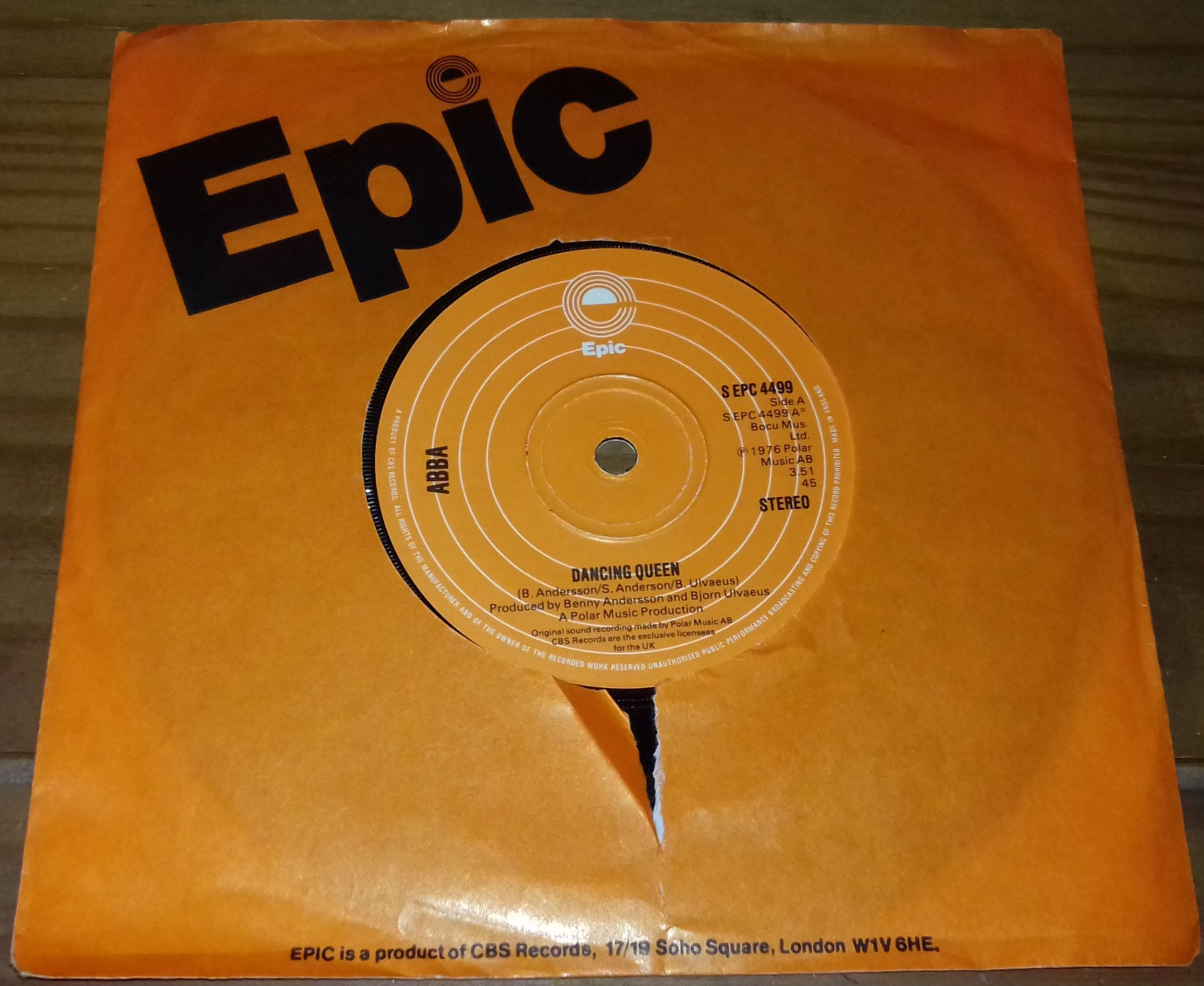 ABBA - Dancing Queen (7", Single, RP, Ora) (Epic)