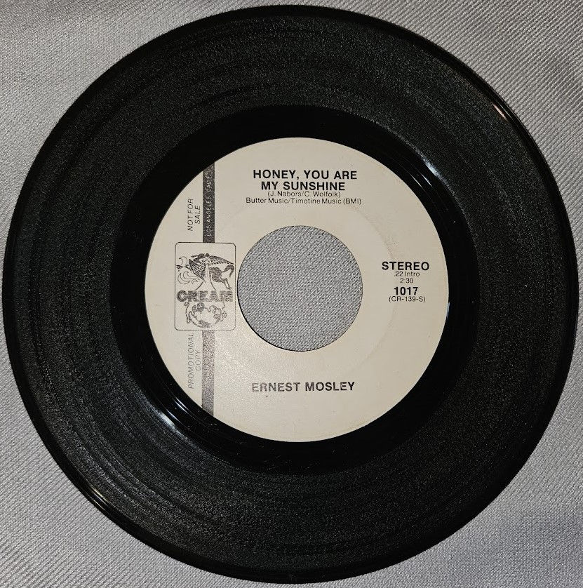 Ernest Mosley - Honey, You Are My Sunshine (7", Mono, Promo) (Cream (6))