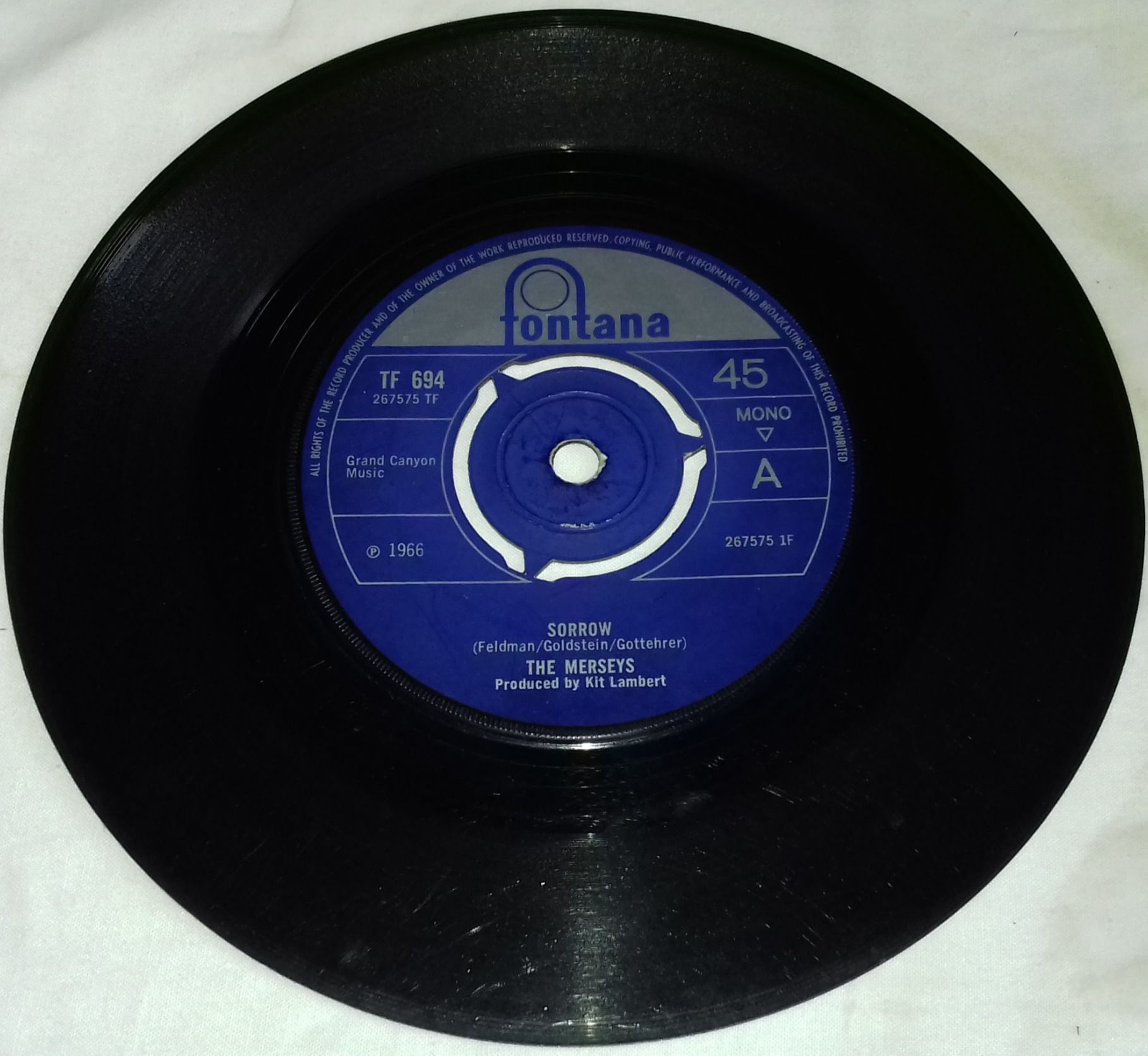 The Merseys - Sorrow (7", Single, Mono, 3 P) (Fontana)