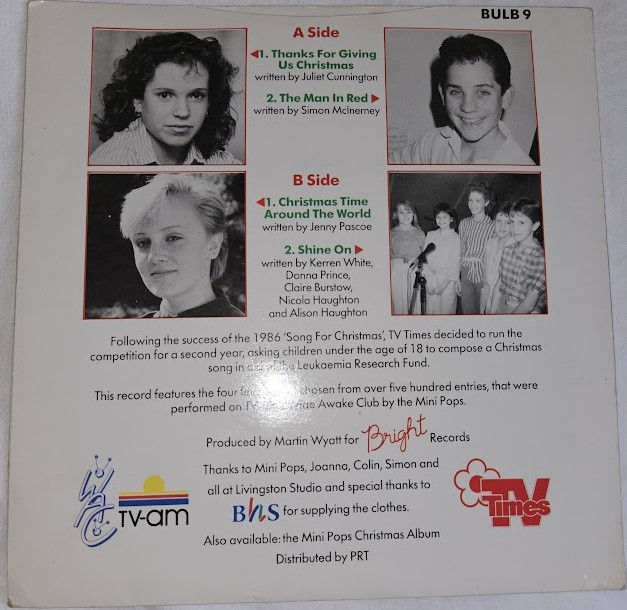 Thumbnail: Mini Pops* - Songs For Christmas 87 (7", EP, Whi) (Bright Records)