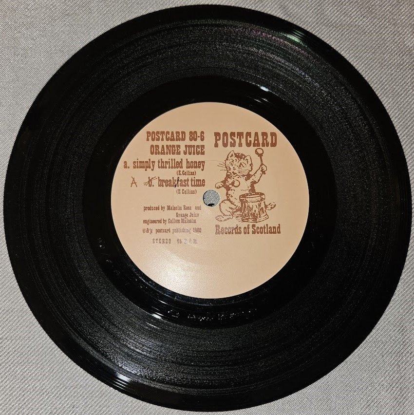 Pikkukuva: Orange Juice - Simply Thrilled Honey (7", RP) (Postcard Records)