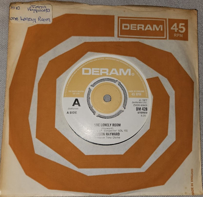 Justin Hayward - One Lonely Room (7") (Deram)