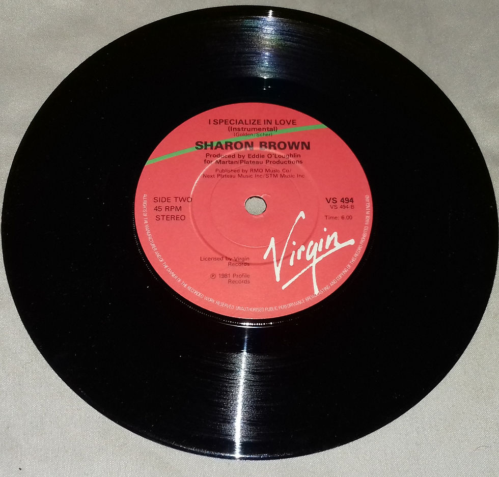 Thumbnail: Sharon Brown - I Specialize In Love (7", Single) (Virgin)
