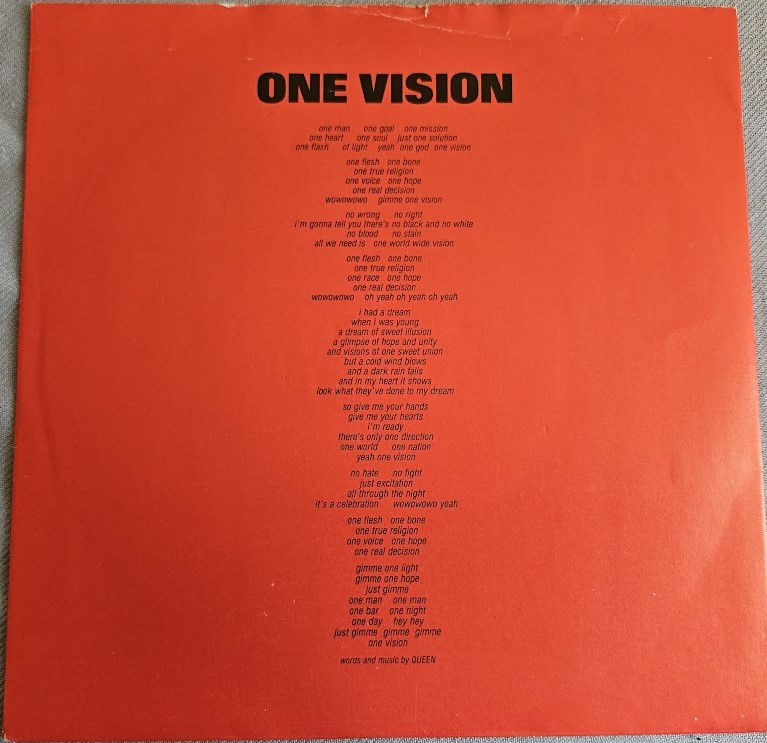 サムネイル： Queen - One Vision (7", Single, Inn) (EMI)