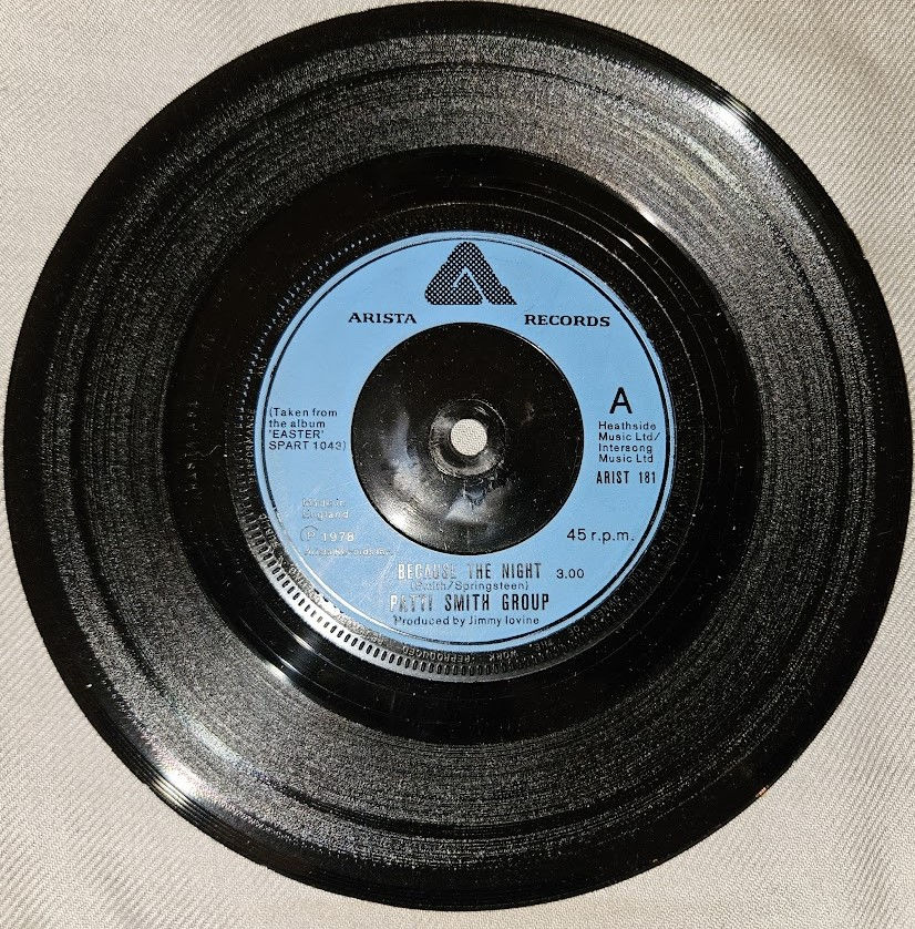 Patti Smith Group - Because The Night (7", Single, Pla) (Arista)