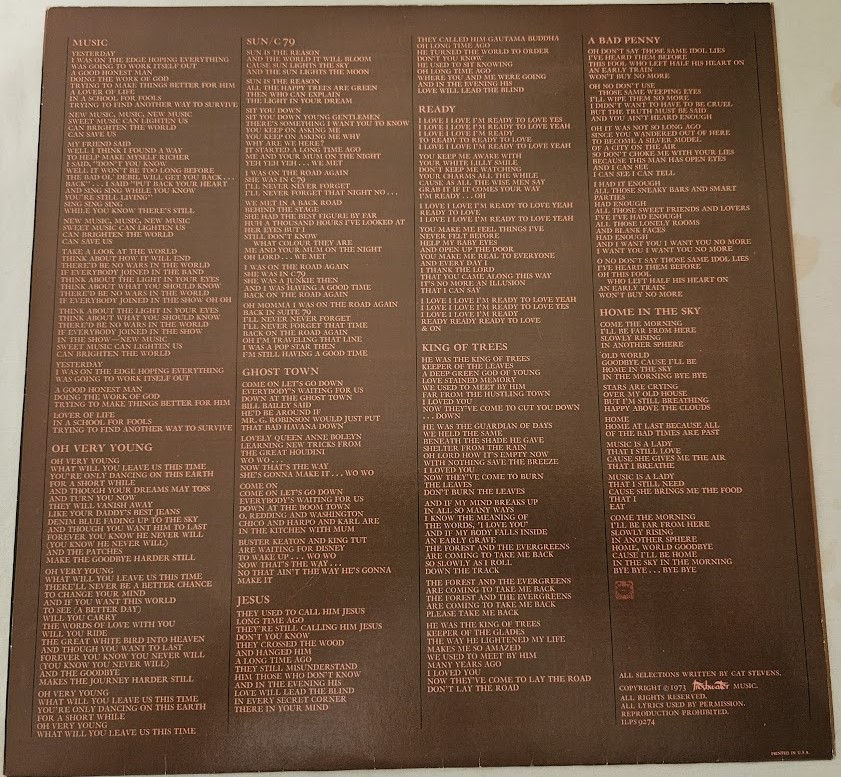 Miniaturbild: Cat Stevens - Buddha And The Chocolate Box (LP, Album, Gat) (Island Records)