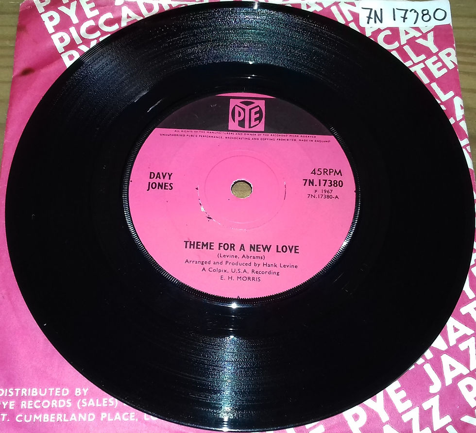 ภาพขนาดย่อ: Davy Jones - Theme For A New Love (7", Single, Sol) (Pye Records)