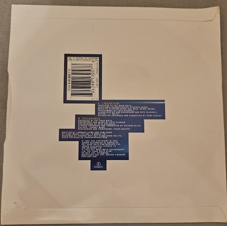 Miniaturbild: Pet Shop Boys - Liberation (7", Single) (Parlophone, Parlophone)