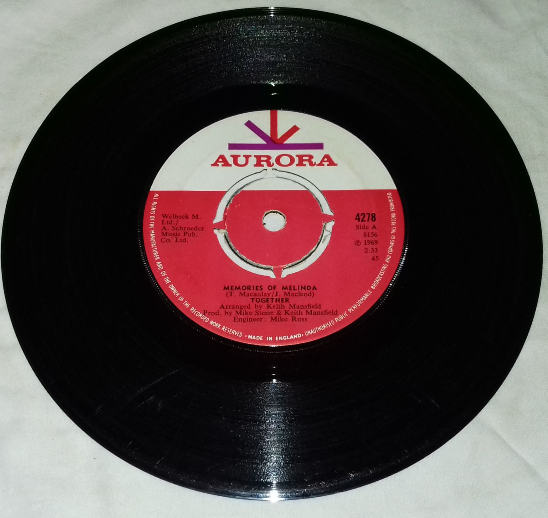 Together - Memories Of Melinda (7", Single) (Aurora (8))