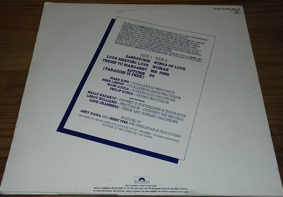 ภาพขนาดย่อ: Level 42 - The Early Tapes · July/Aug 1980 (LP, Album, RE) (Polydor, Polydor)