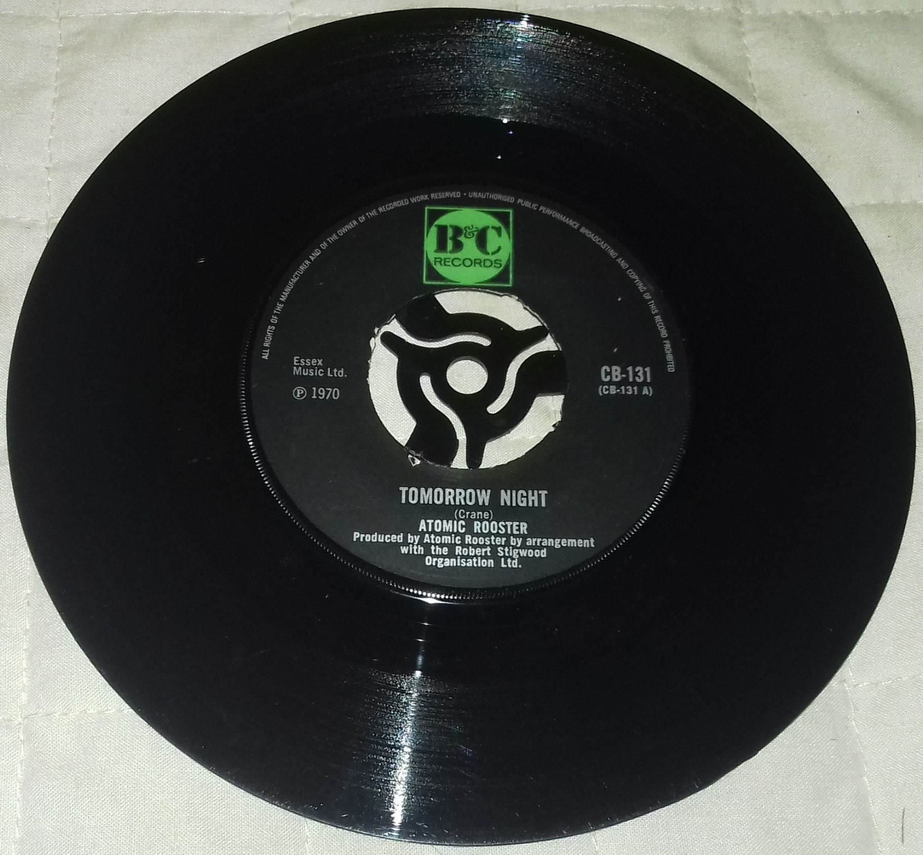 Atomic Rooster - Tomorrow Night (7", Single, 4 P) (B & C Records)