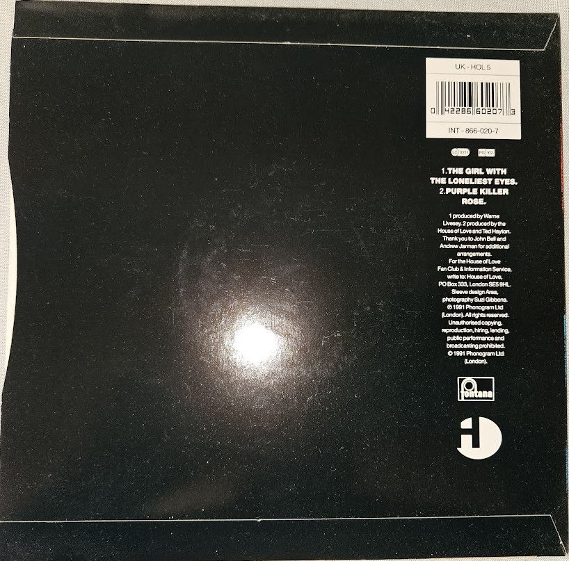 Miniatyrbild: The House Of Love - The Girl With The Loneliest Eyes (7", Single) (Fontana, Font