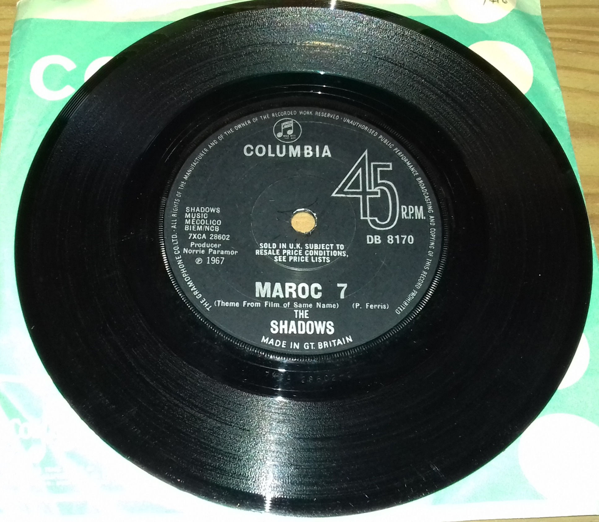 The Shadows - Maroc 7 (7", Sol) (Columbia)